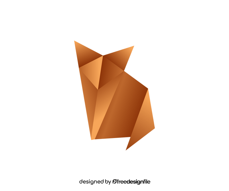 Cartoon origami fox clipart