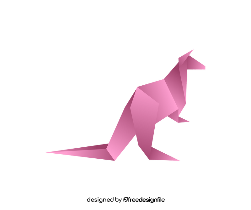 Pink paper folding kangaroo clipart