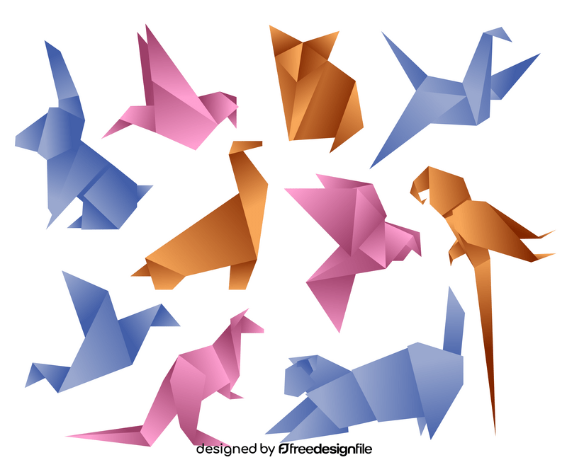 Origami animals vector