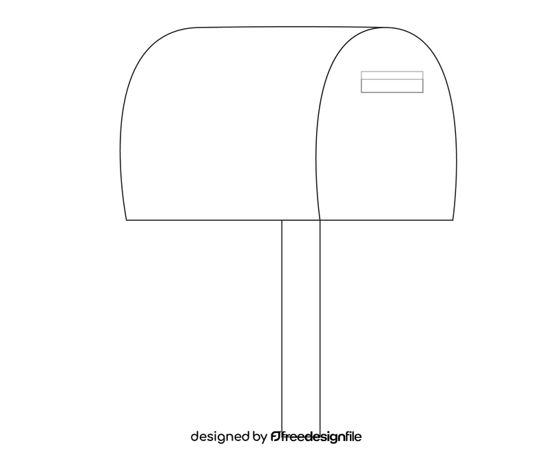 Post pillar box black and white clipart