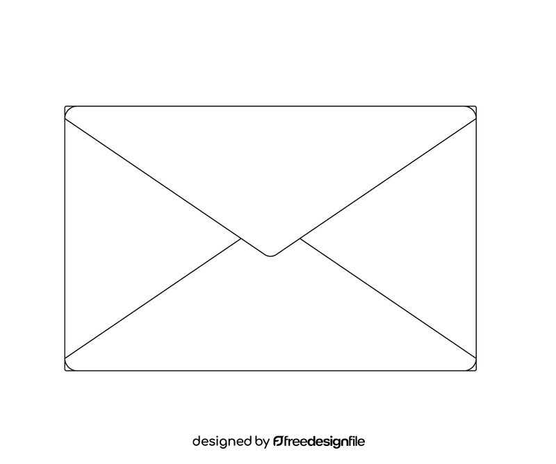 Free envelope black and white clipart