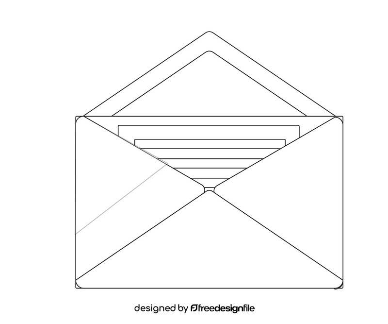 Post letter cartoon black and white clipart