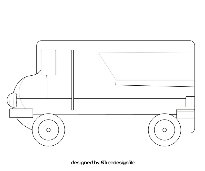 Free post car black and white clipart