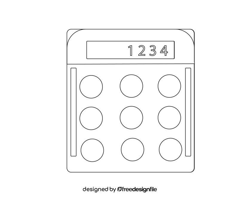 Free calculator black and white clipart