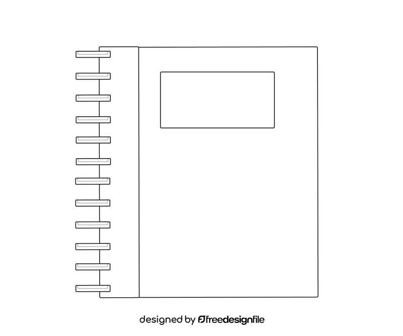 Free notebook black and white clipart