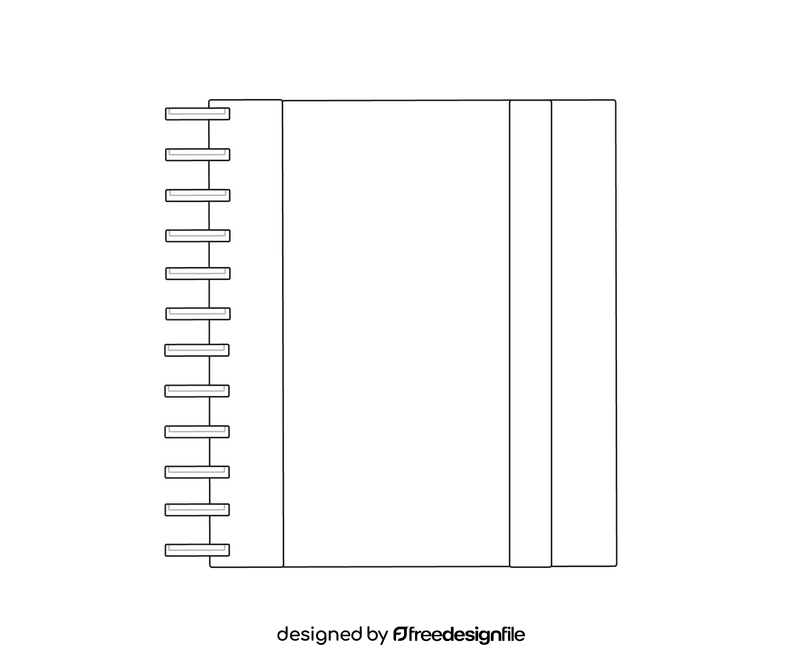 Notebook black and white clipart