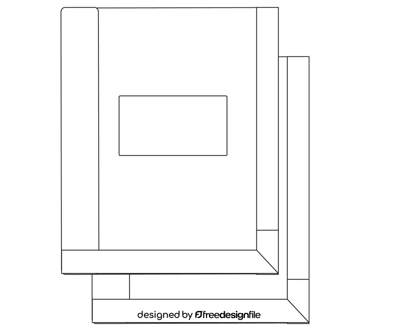 Notebook illustration black and white clipart