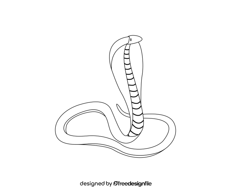 Free cobra snake black and white clipart