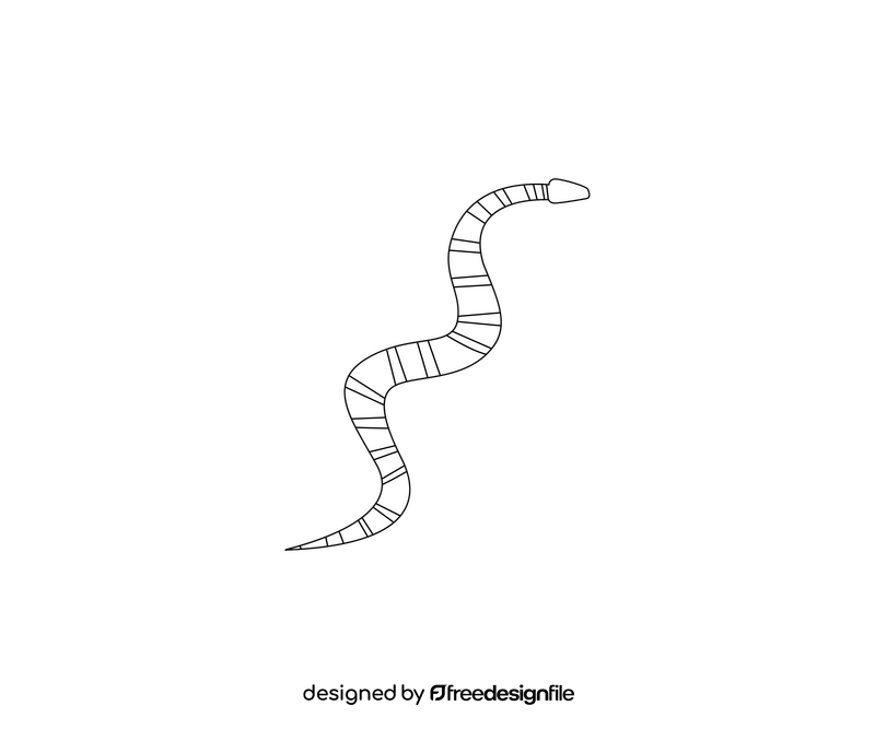 Cartoon snake black and white clipart