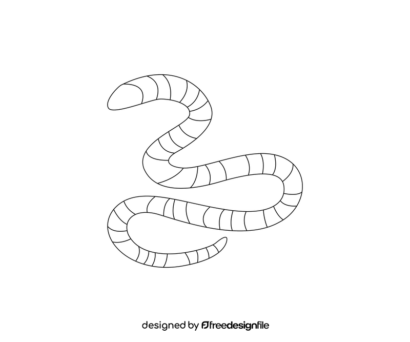 Red and black snake black and white clipart