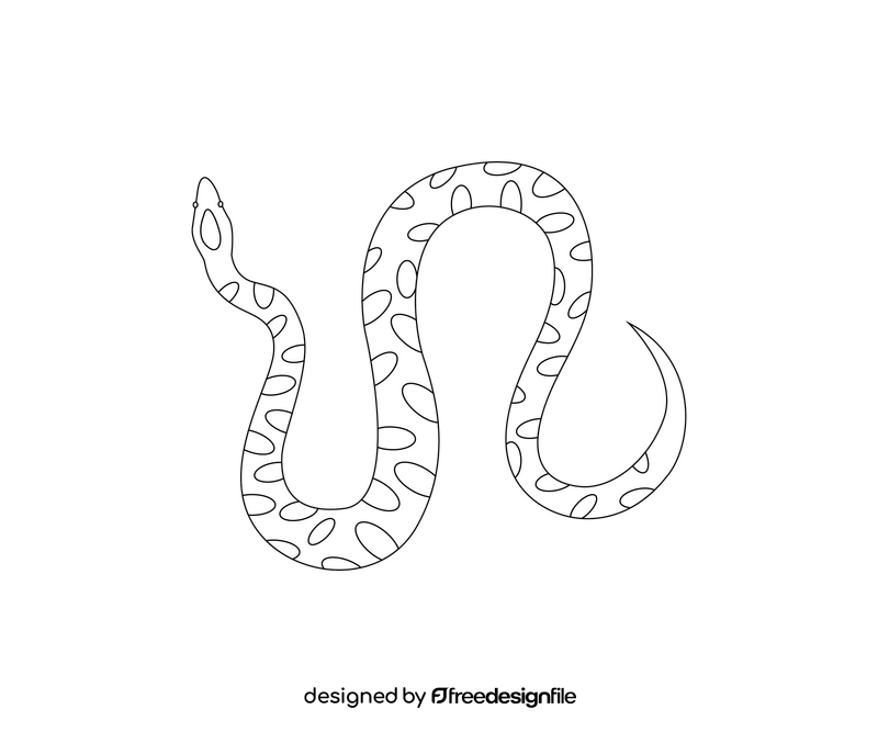 Spotted snake black and white clipart