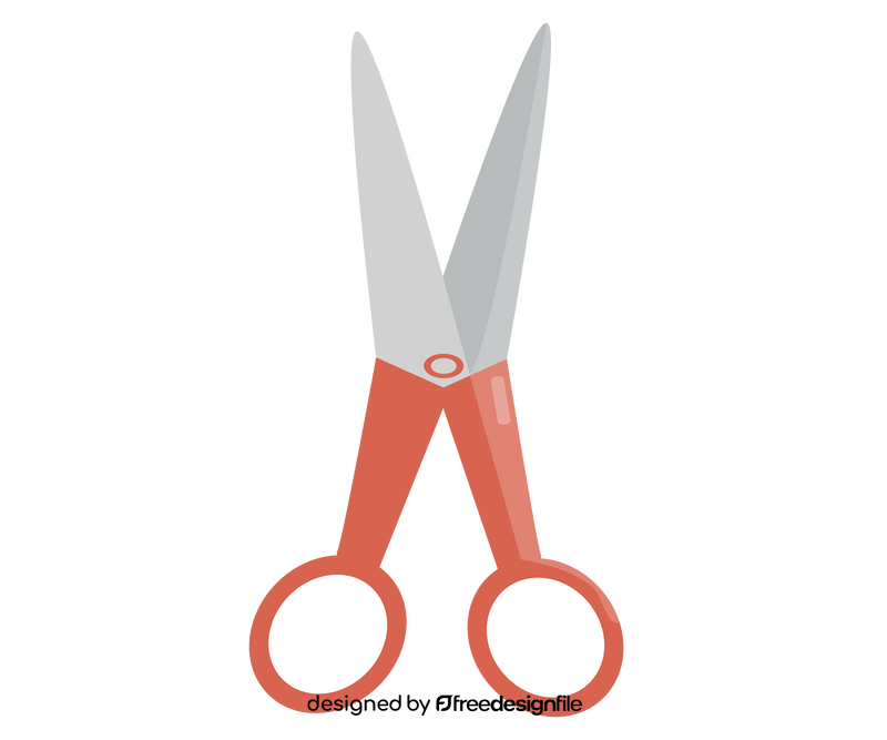 Orange scissors drawing clipart