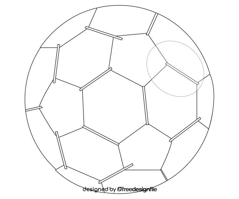 Soccer ball illustration black and white clipart