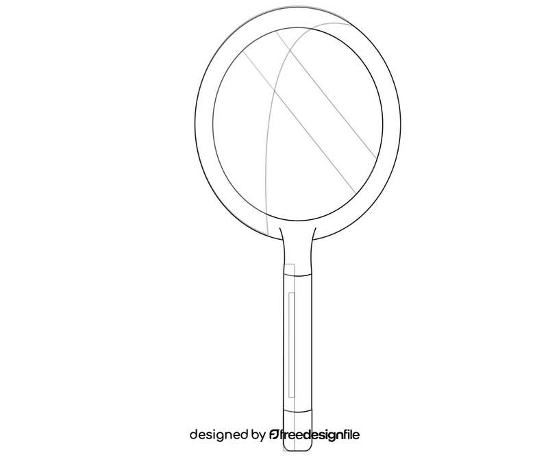 Hand mirror black and white clipart