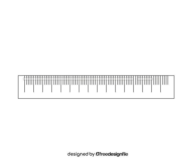 Free ruler black and white clipart