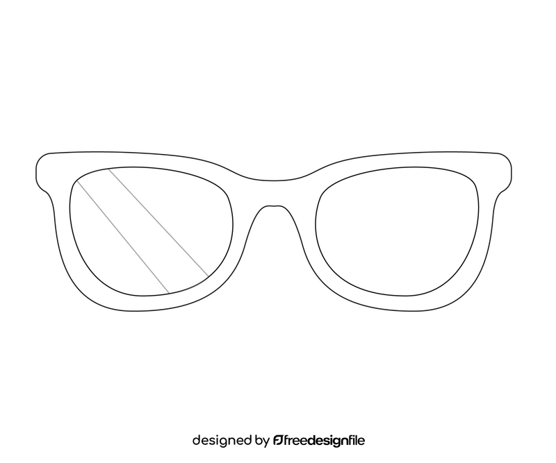 Glasses black and white clipart