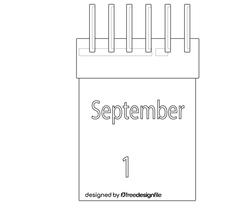 Free calendar black and white clipart