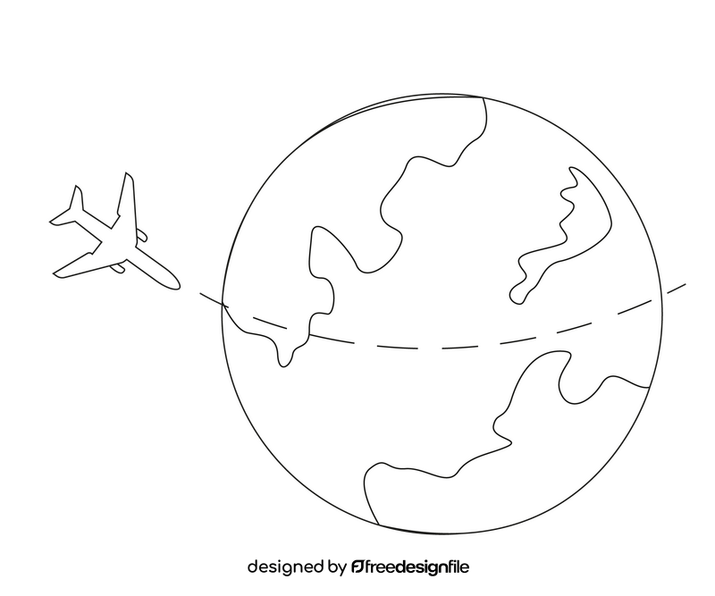 Planet cartoon black and white clipart