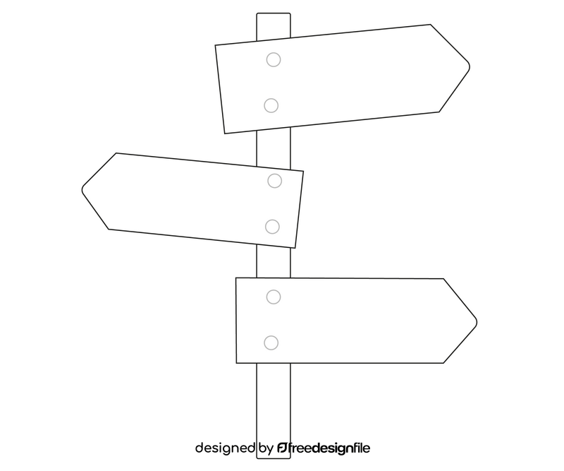 Street road signs black and white clipart