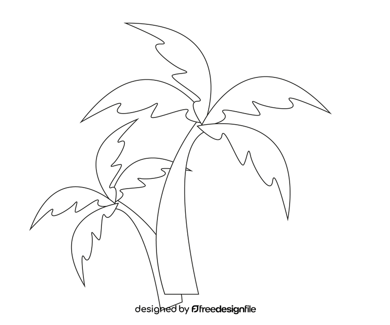 Cartoon tree black and white clipart