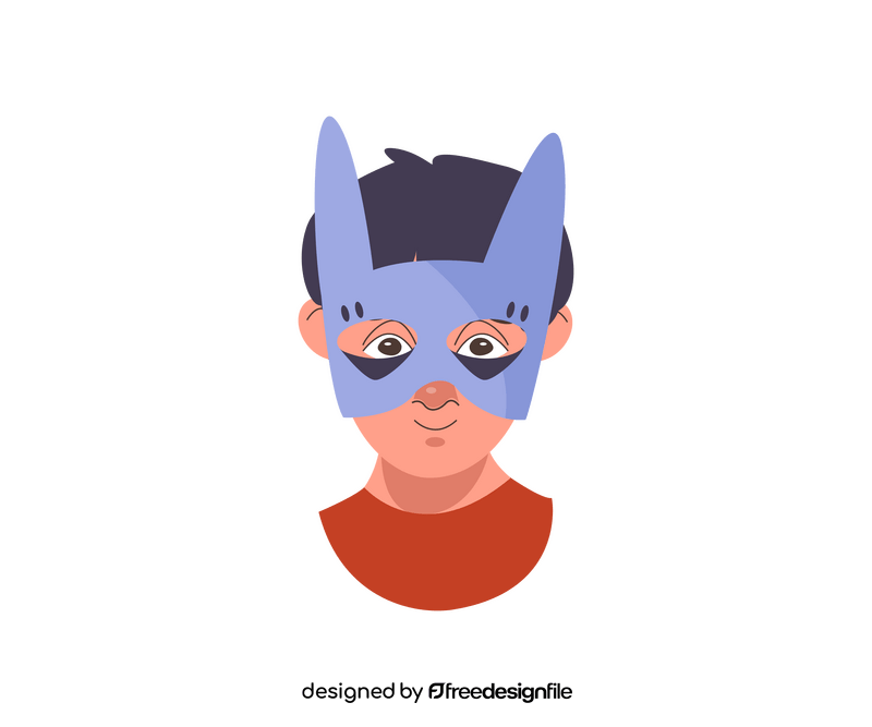 Boy dressed in hare mask clipart