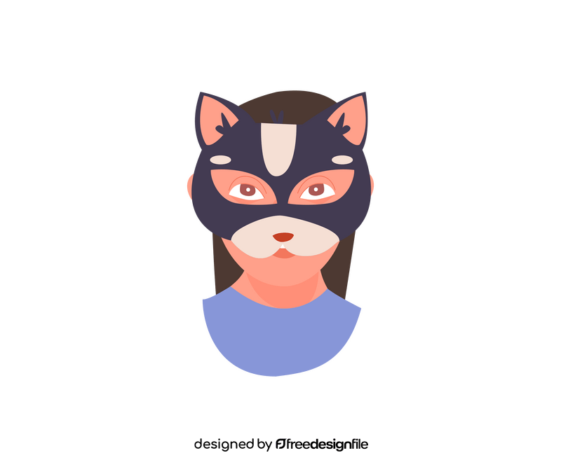 Cat mask illustration clipart