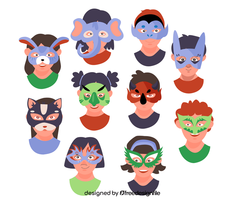 Animal masks vector