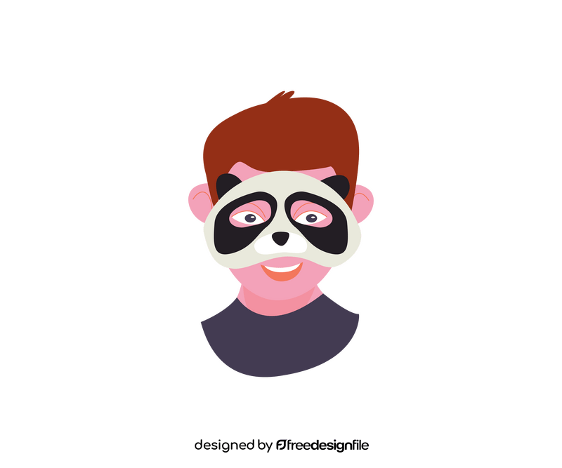 Panda mask cartoon clipart
