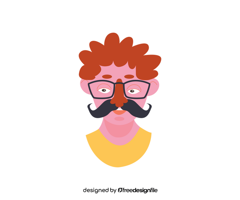 Funny boy with mustache clipart