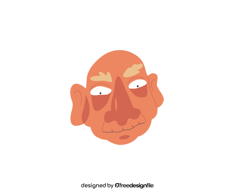 Old man with big ears clipart