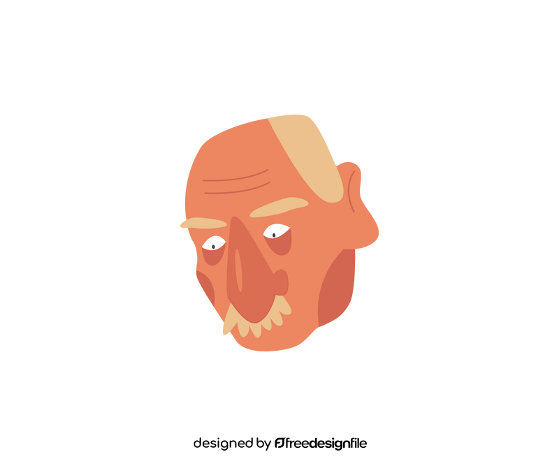 Old man head illustration clipart