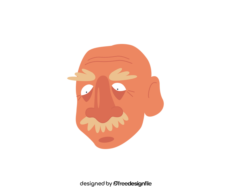 Surprised old man drawing clipart