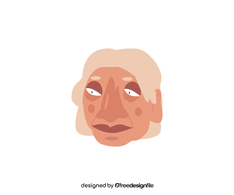 Elderly woman portrait clipart