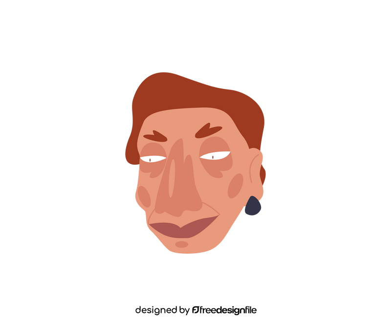 Elderly woman portrait with short red hair clipart