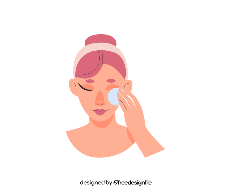 Girl washes off her makeup clipart