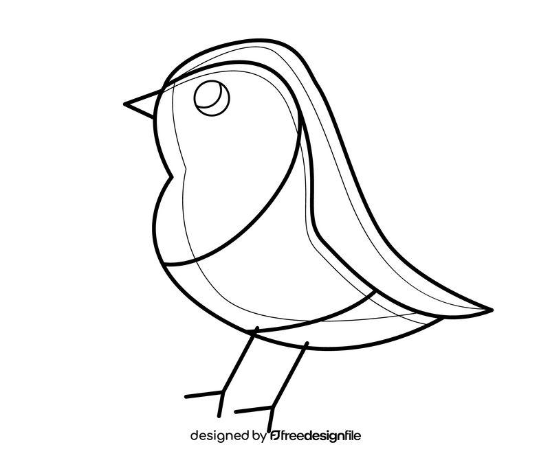 Free bird illustration black and white clipart