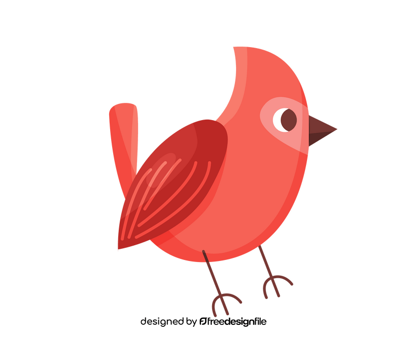 Red bird illustration clipart