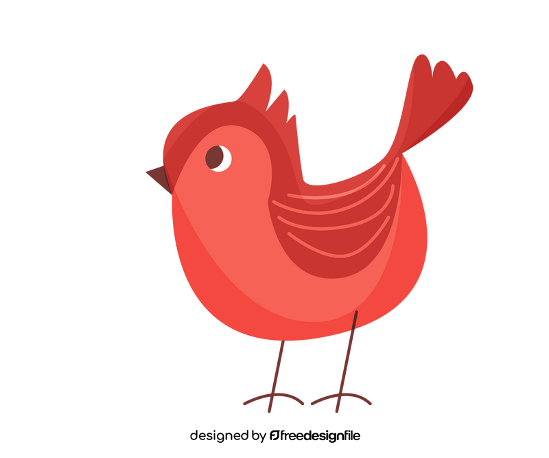 Red baby bird clipart