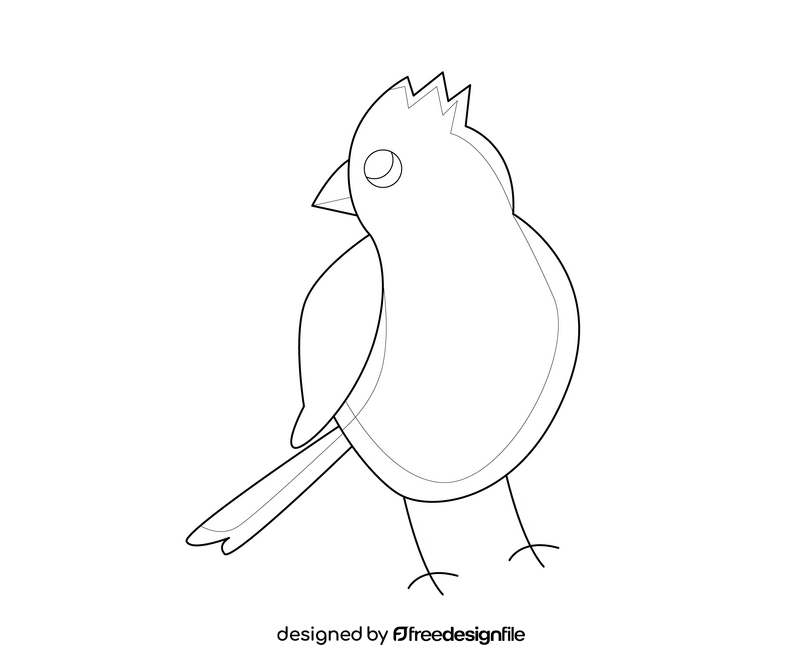 Bird illustration black and white clipart