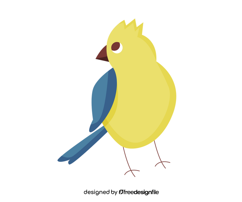 Yellow bird illustration clipart