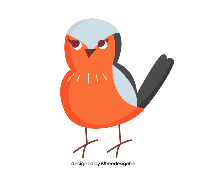 Cute scarlet bird clipart