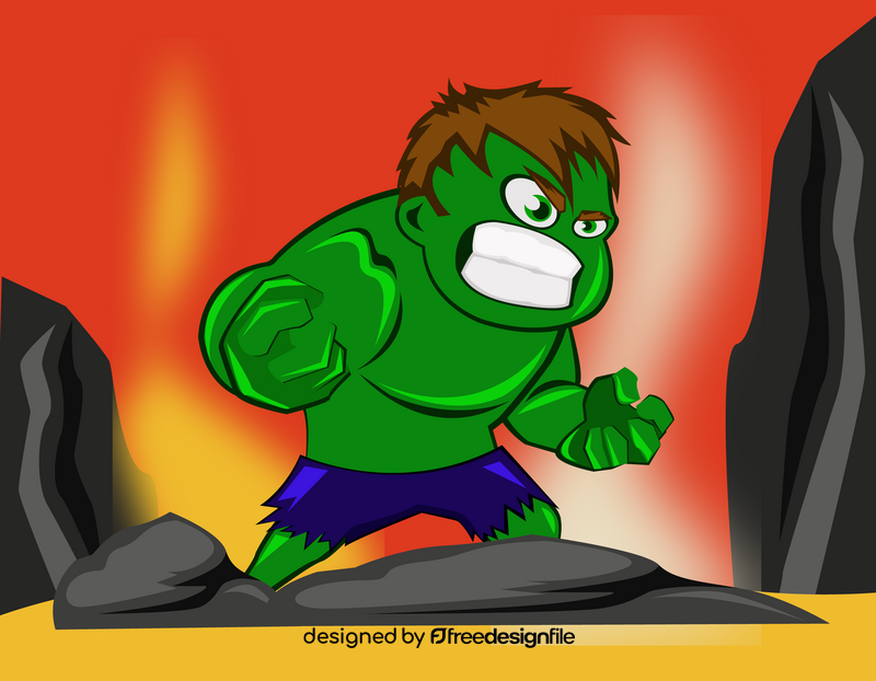 Cartoon baby hulk vector