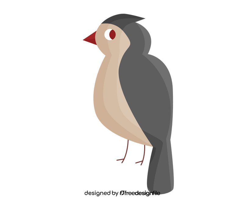 Gray bird illustration clipart