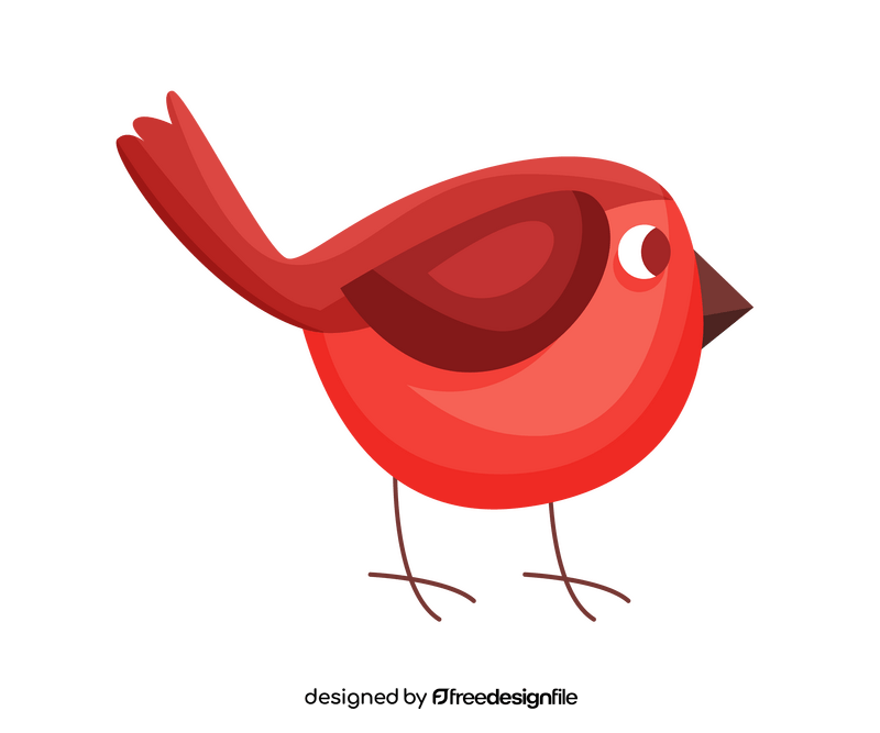 Fat red bird clipart