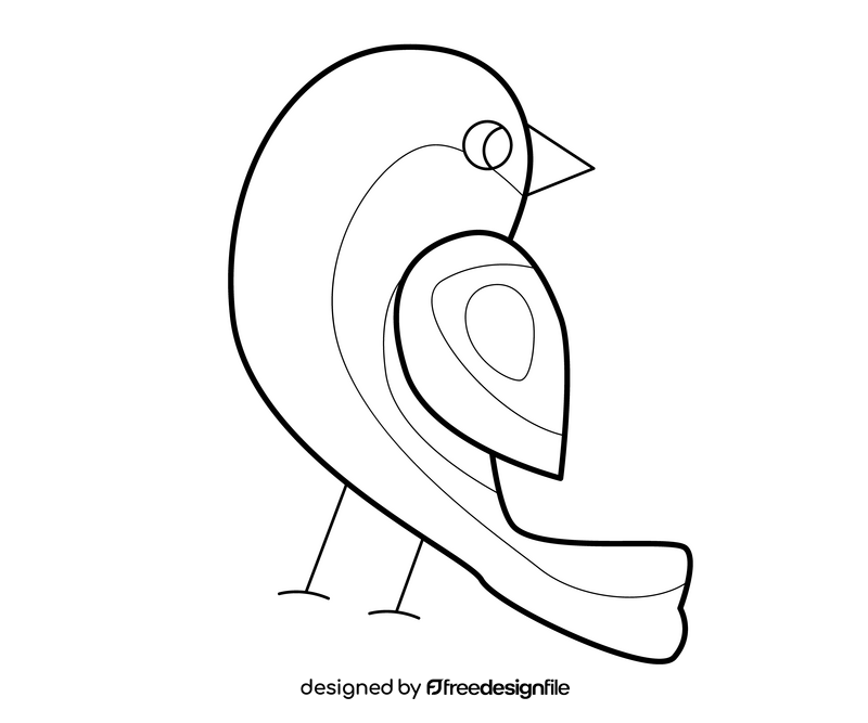 Free bird black and white clipart