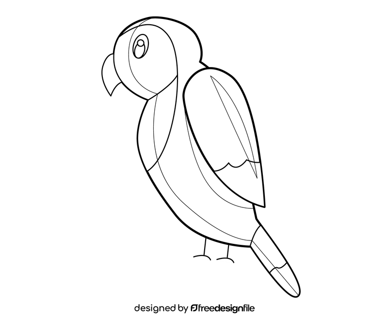 Free parrot drawing black and white clipart