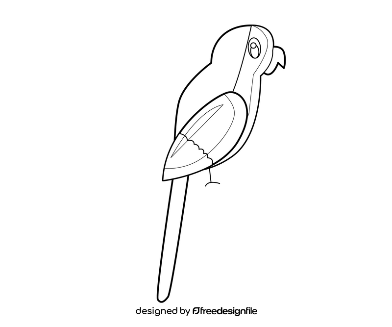 Green parrot free black and white clipart