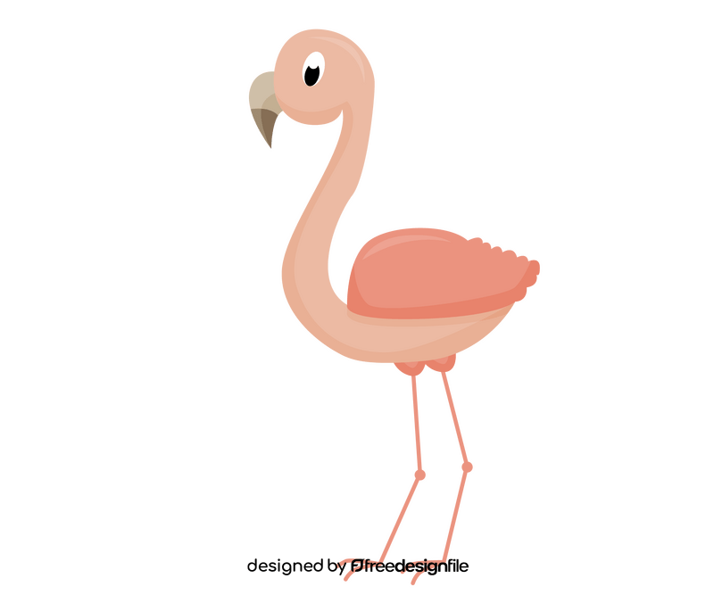 Cartoon pink flamingo clipart