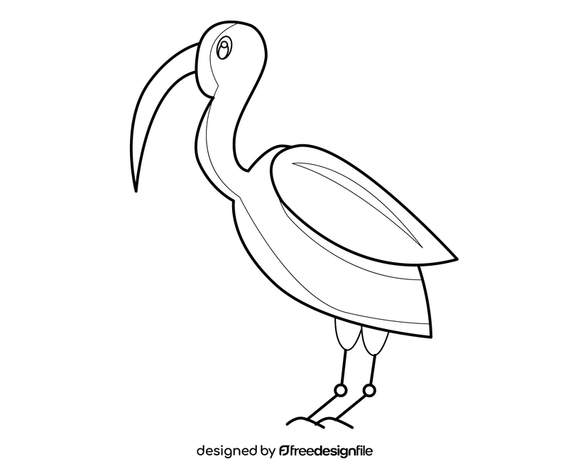 Pelican cartoon black and white clipart