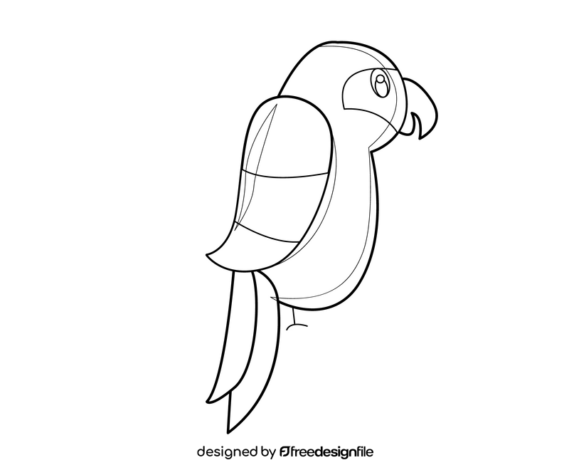 Parrot black and white clipart